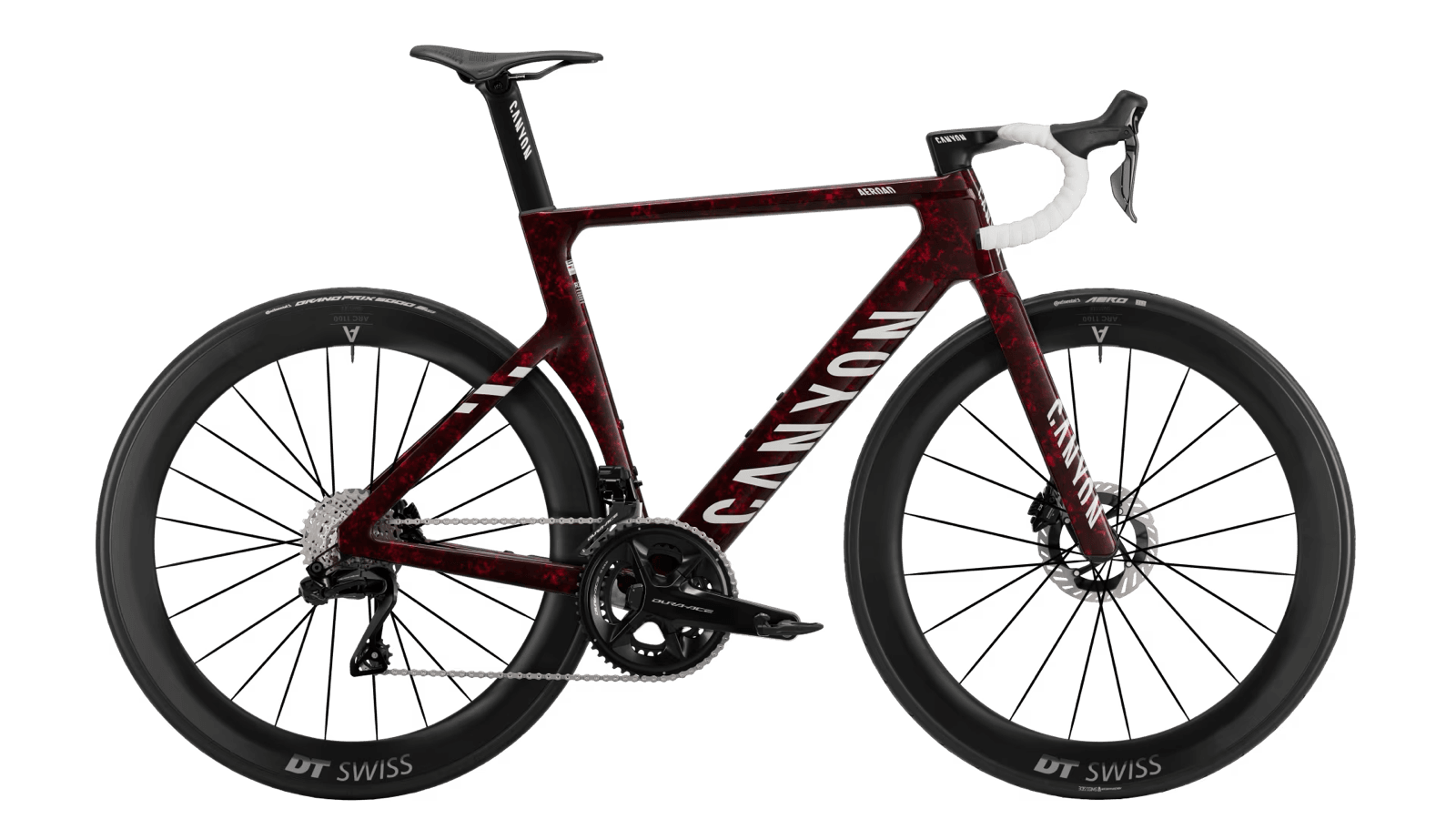 Canyon Aeroad CF SL 8 Rennrad in Weinrot – Profil von der Seite